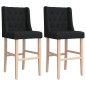 vidaXL Taburetes altos 2 uds madera maciza de caucho y tela vidaXL Taburetes altos 2 uds madera maciza de caucho y tela