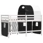 vidaXL Cama alta niños con túnel madera pino blanco negro 90x200 cm vidaXL Cama alta niños con túnel madera pino blanco negro 90x200 cm