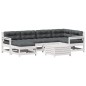 vidaXL Set muebles jardín 7 pzas con cojines madera maciza pino blanco vidaXL Set muebles jardín 7 pzas con cojines madera maciza pino blanco