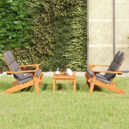 vidaXL Juego de muebles de jardín Adirondack 3 piezas madera acacia