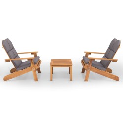vidaXL Juego de muebles de jardín Adirondack 3 piezas madera acacia