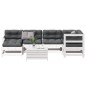vidaXL Set muebles jardín 7 pzas con cojines madera maciza pino blanco vidaXL Set muebles jardín 7 pzas con cojines madera maciza pino blanco