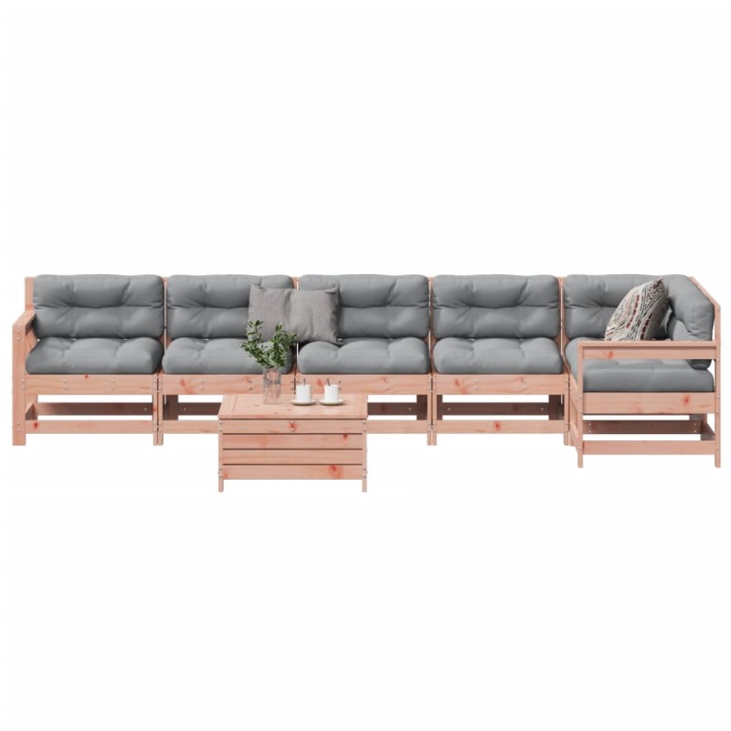 vidaXL Juego de muebles jardín 7 pzas y cojines madera abeto Douglas vidaXL Juego de muebles jardín 7 pzas y cojines madera abeto Douglas