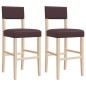 vidaXL Taburetes altos 2 uds madera maciza de caucho y cuero sintético vidaXL Taburetes altos 2 uds madera maciza de caucho y cuero sintético