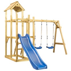  vidaXL Torre de juegos de madera de pino impregnada 285x120x226,5 cm