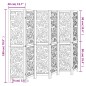 vidaXL Biombo separador de 6 paneles madera maciza Paulownia blanco vidaXL Biombo separador de 6 paneles madera maciza Paulownia blanco