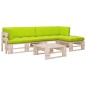 vidaXL Muebles de palets 4 pzas y cojines madera pino impregnada