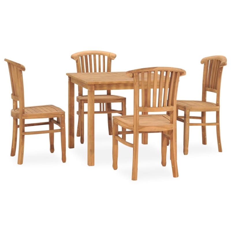 vidaXL Conjunto de comedor para jardín 5 piezas madera maciza de teca vidaXL Conjunto de comedor para jardín 5 piezas madera maciza de teca