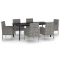 vidaXL Juego de comedor de jardín 7 piezas gris antracita vidaXL Juego de comedor de jardín 7 piezas gris antracita
