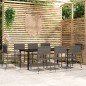 vidaXL Juego de comedor para jardín 9 piezas gris vidaXL Juego de comedor para jardín 9 piezas gris