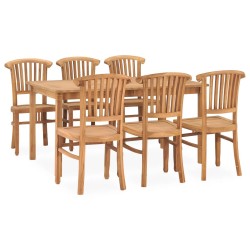 vidaXL Juego de comedor para jardín 7 piezas madera maciza de teca