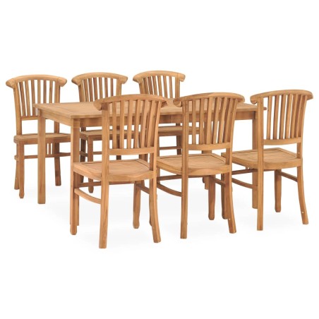 vidaXL Juego de comedor para jardín 7 piezas madera maciza de teca