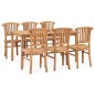 vidaXL Juego de comedor para jardín 7 piezas madera maciza de teca vidaXL Juego de comedor para jardín 7 piezas madera maciza de teca