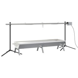 vidaXL Juego de barbacoa automática y bandeja acero inoxidable