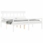 vidaXL Cama personas mayores cabecero madera maciza blanco 200x200 cm vidaXL Cama personas mayores cabecero madera maciza blanco 200x200 cm