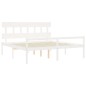 vidaXL Cama personas mayores cabecero madera maciza blanco 200x200 cm vidaXL Cama personas mayores cabecero madera maciza blanco 200x200 cm