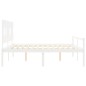 vidaXL Cama personas mayores cabecero madera maciza blanco 200x200 cm vidaXL Cama personas mayores cabecero madera maciza blanco 200x200 cm