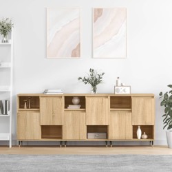 vidaXL Aparadores 3 uds madera contrachapada color roble sonoma