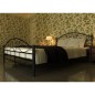 vidaXL Cama de metal negro con colchón 180x200 cm