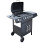 vidaXL Barbacoa grill de gas 4+1 quemadores negra vidaXL Barbacoa grill de gas 4+1 quemadores negra