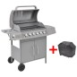 vidaXL Barbacoa grill de gas 6+1 quemadores plateada vidaXL Barbacoa grill de gas 6+1 quemadores plateada
