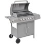 vidaXL Barbacoa grill de gas 6+1 quemadores plateada vidaXL Barbacoa grill de gas 6+1 quemadores plateada