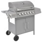 vidaXL Barbacoa grill de gas 6+1 quemadores plateada vidaXL Barbacoa grill de gas 6+1 quemadores plateada