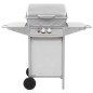 vidaXL Barbacoa portátil de gas con 2 zonas plateada acero inoxidable vidaXL Barbacoa portátil de gas con 2 zonas plateada acero inoxidable