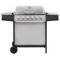 vidaXL Barbacoa portátil de gas con 6 zonas plateada acero inoxidable vidaXL Barbacoa portátil de gas con 6 zonas plateada acero inoxidable