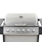 vidaXL Barbacoa portátil de gas con 6 zonas plateada acero inoxidable vidaXL Barbacoa portátil de gas con 6 zonas plateada acero inoxidable
