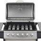 vidaXL Barbacoa portátil de gas con 6 zonas plateada acero inoxidable vidaXL Barbacoa portátil de gas con 6 zonas plateada acero inoxidable
