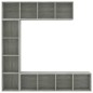 vidaXL Mueble de TV y librería 3 piezas gris hormigón 180x30x180 cm vidaXL Mueble de TV y librería 3 piezas gris hormigón 180x30x180 cm