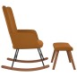 vidaXL Silla mecedora con reposapiés terciopelo marrón vidaXL Silla mecedora con reposapiés terciopelo marrón