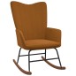 vidaXL Silla mecedora con reposapiés terciopelo marrón vidaXL Silla mecedora con reposapiés terciopelo marrón
