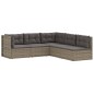 vidaXL Set de muebles de jardín 5 pzas y cojines ratán sintético gris vidaXL Set de muebles de jardín 5 pzas y cojines ratán sintético gris