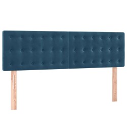 vidaXL Cabeceros 2 unidades terciopelo azul oscuro 72x5x78/88 cm