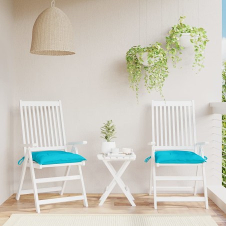 vidaXL Cojines de silla 2 uds tela Oxford turquesa 50x50x7 cm