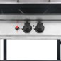 vidaXL Barbacoa portátil de gas con mesita 3 estantes negro y plateado vidaXL Barbacoa portátil de gas con mesita 3 estantes negro y plateado