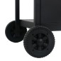 vidaXL Barbacoa portátil de gas con mesita 3 estantes negro y plateado vidaXL Barbacoa portátil de gas con mesita 3 estantes negro y plateado
