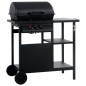 vidaXL Barbacoa portátil de gas con mesita de 3 estantes negro vidaXL Barbacoa portátil de gas con mesita de 3 estantes negro