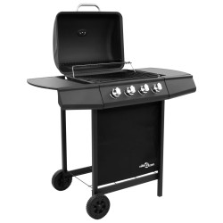 vidaXL Barbacoa de gas con 4 fogones negro