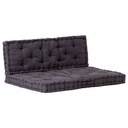 vidaXL Cojines para muebles de palets 2 unidades algodón negro