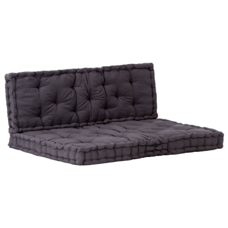 vidaXL Cojines para muebles de palets 2 unidades algodón negro