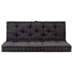 vidaXL Cojines para muebles de palets 2 unidades algodón negro