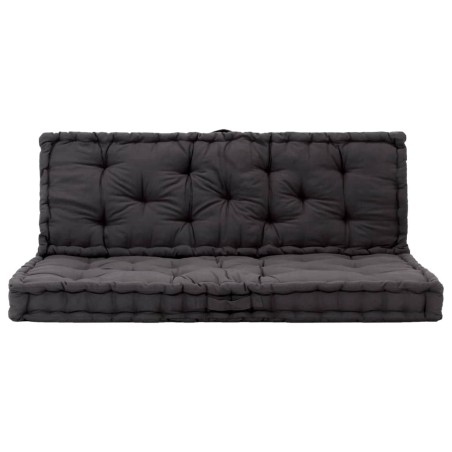 vidaXL Cojines para muebles de palets 2 unidades algodón negro
