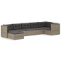 vidaXL Set de muebles de jardín 7 pzas y cojines ratán sintético gris vidaXL Set de muebles de jardín 7 pzas y cojines ratán sintético gris