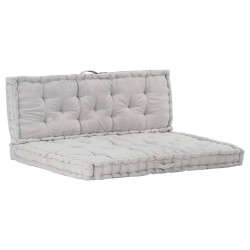 vidaXL Cojines para muebles de palets 2 unidades algodón gris 