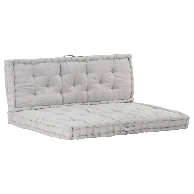 vidaXL Cojines para muebles de palets 2 unidades algodón gris vidaXL Cojines para muebles de palets 2 unidades algodón gris