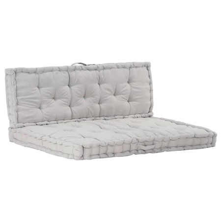 vidaXL Cojines para muebles de palets 2 unidades algodón gris 