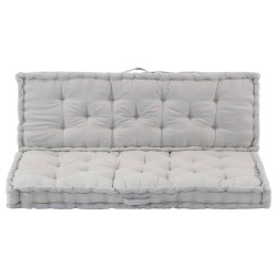 vidaXL Cojines para muebles de palets 2 unidades algodón gris 